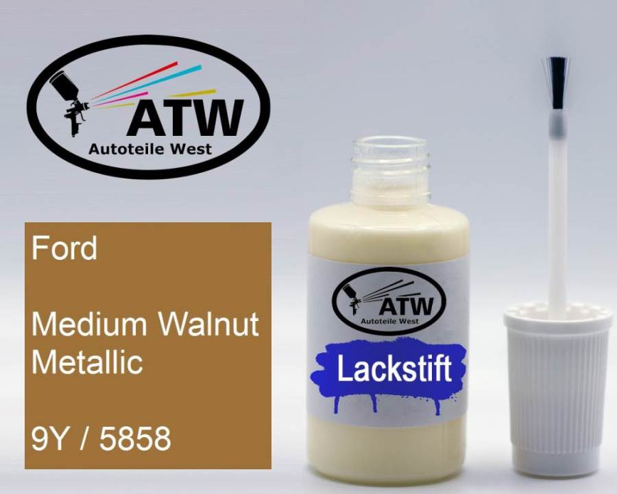 Ford, Medium Walnut Metallic, 9Y / 5858: 20ml Lackstift, von ATW Autoteile West.